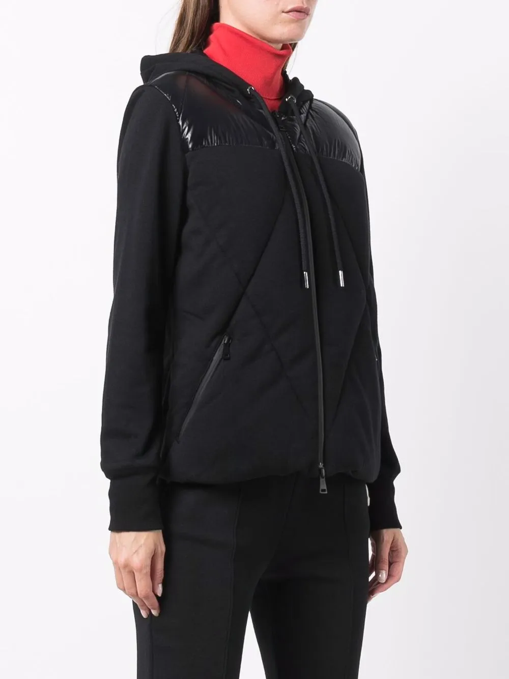 фото Moncler худи на молнии с поясом