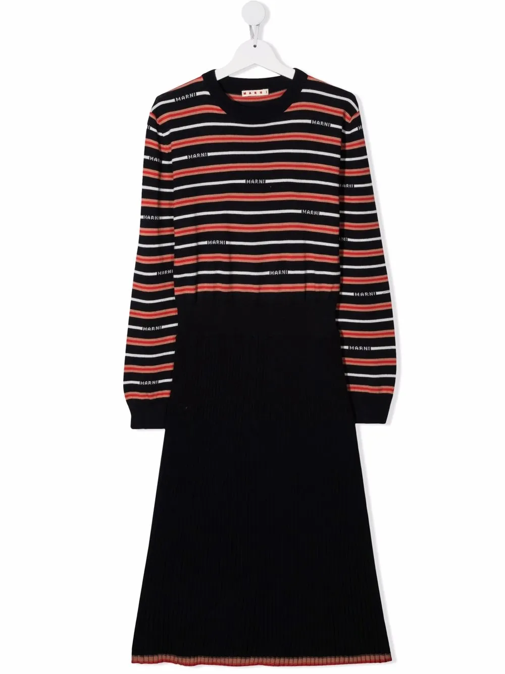 фото Marni kids полосатое платье с логотипом