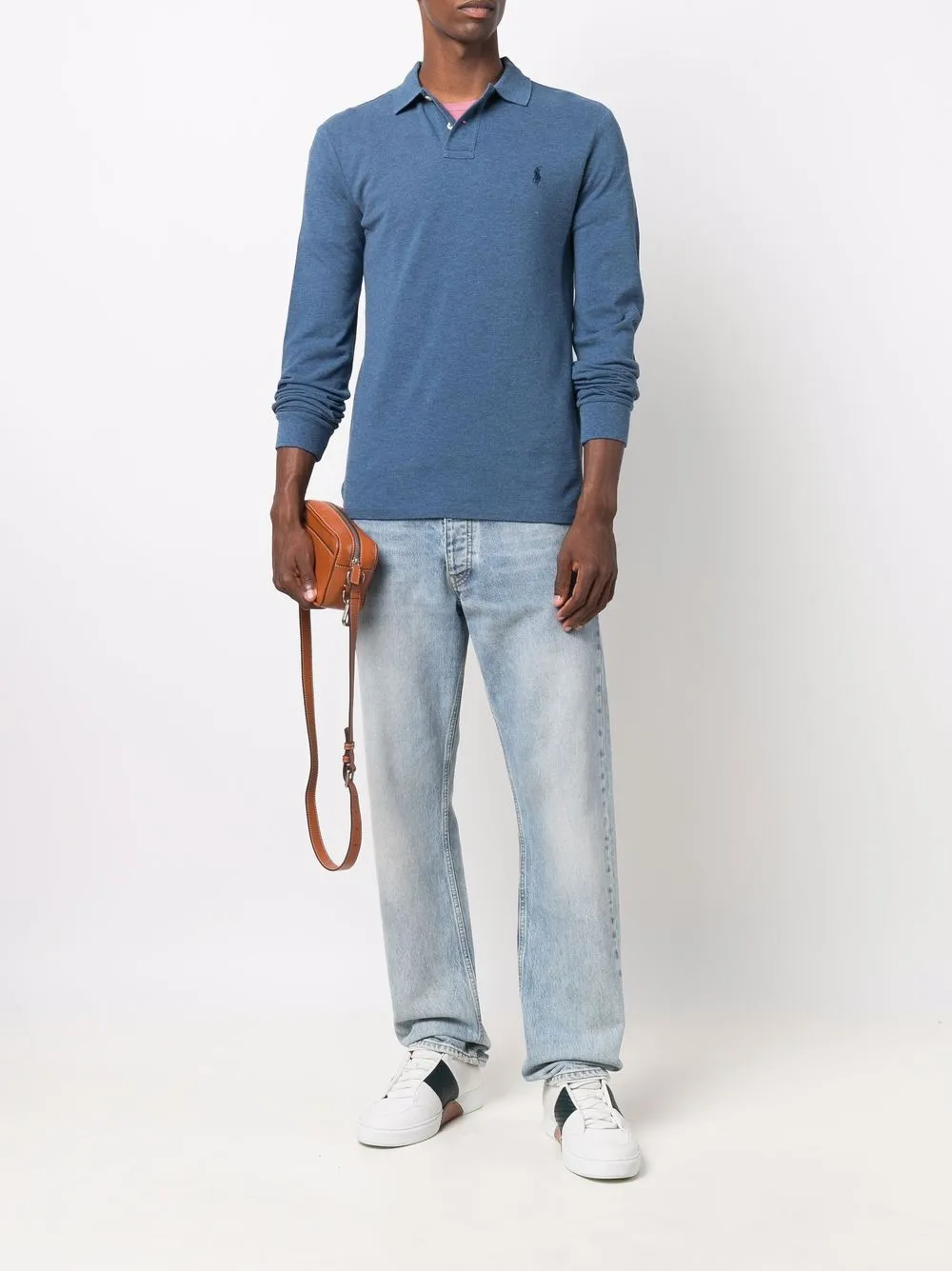 фото Polo ralph lauren рубашка поло с длинными рукавами и логотипом