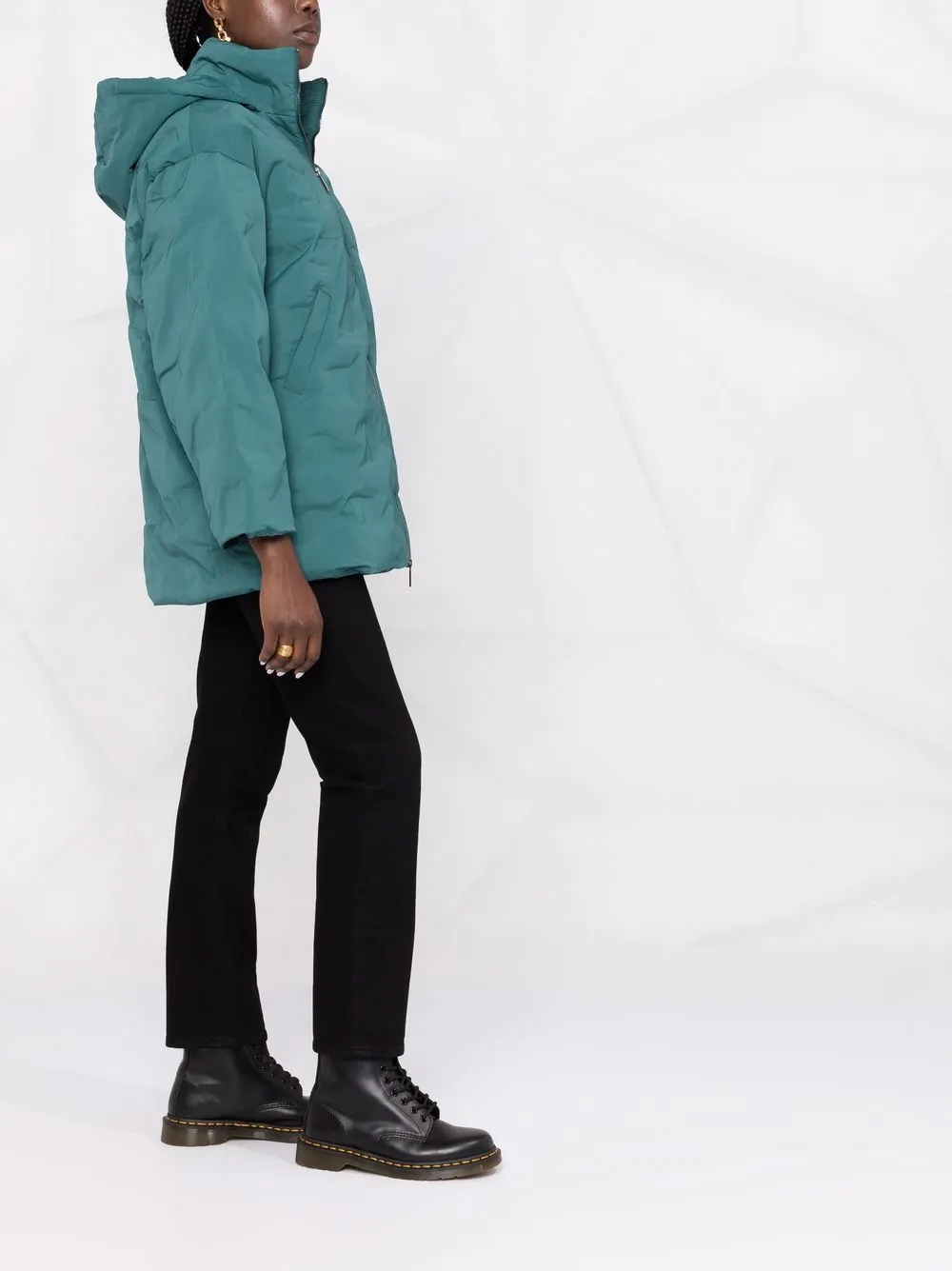 фото Emporio armani парка с жатым эффектом и капюшоном