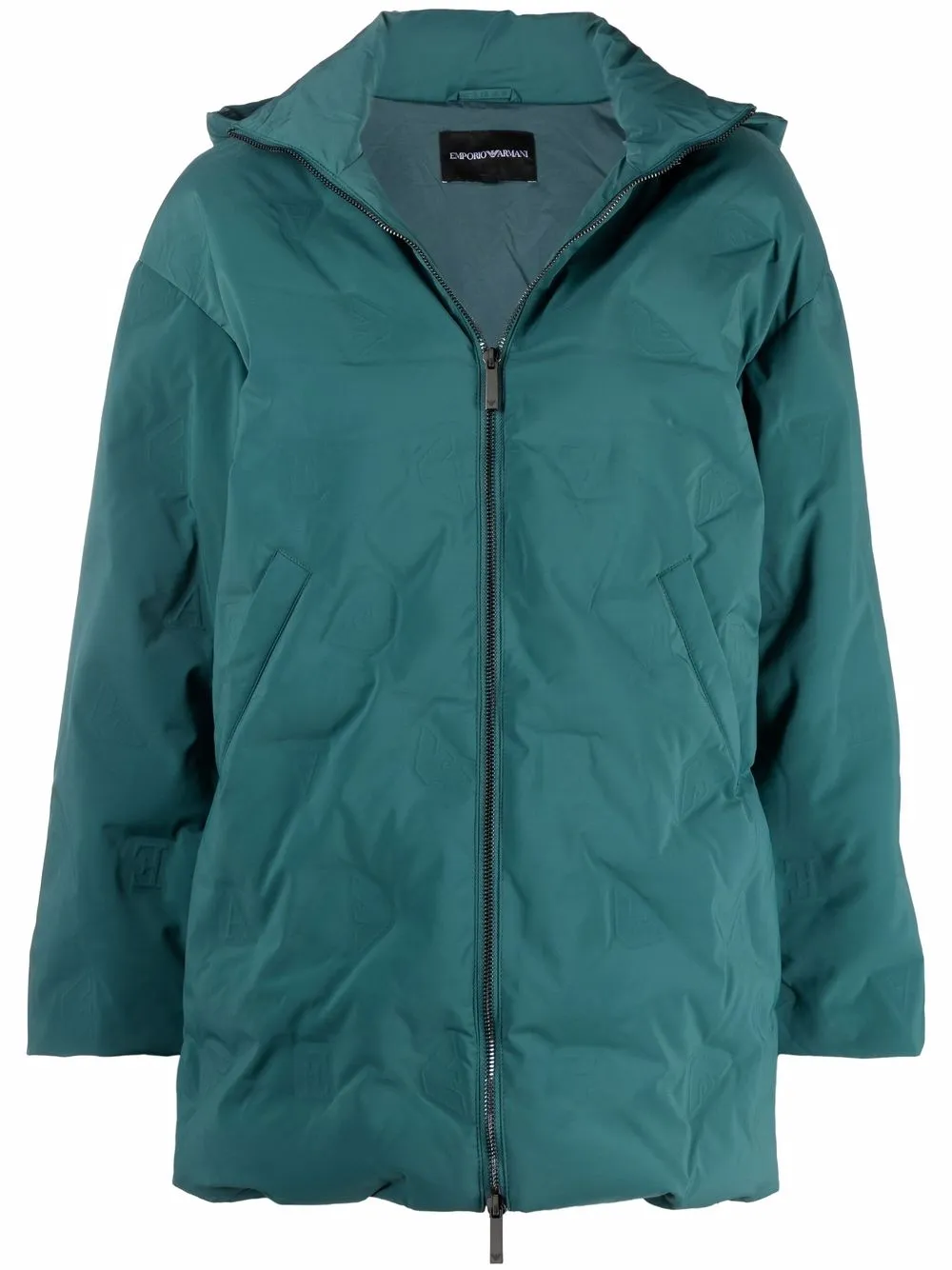 фото Emporio armani парка с жатым эффектом и капюшоном