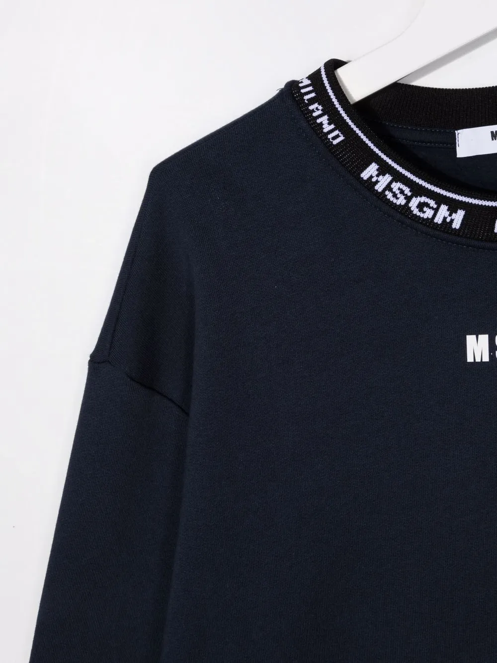 фото Msgm kids толстовка вязки интарсия с логотипом