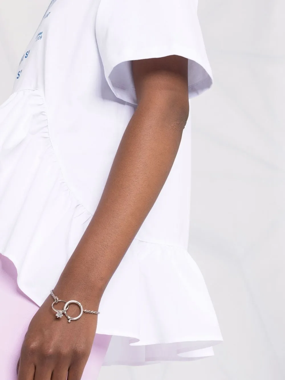 фото Msgm футболка с оборками и принтом