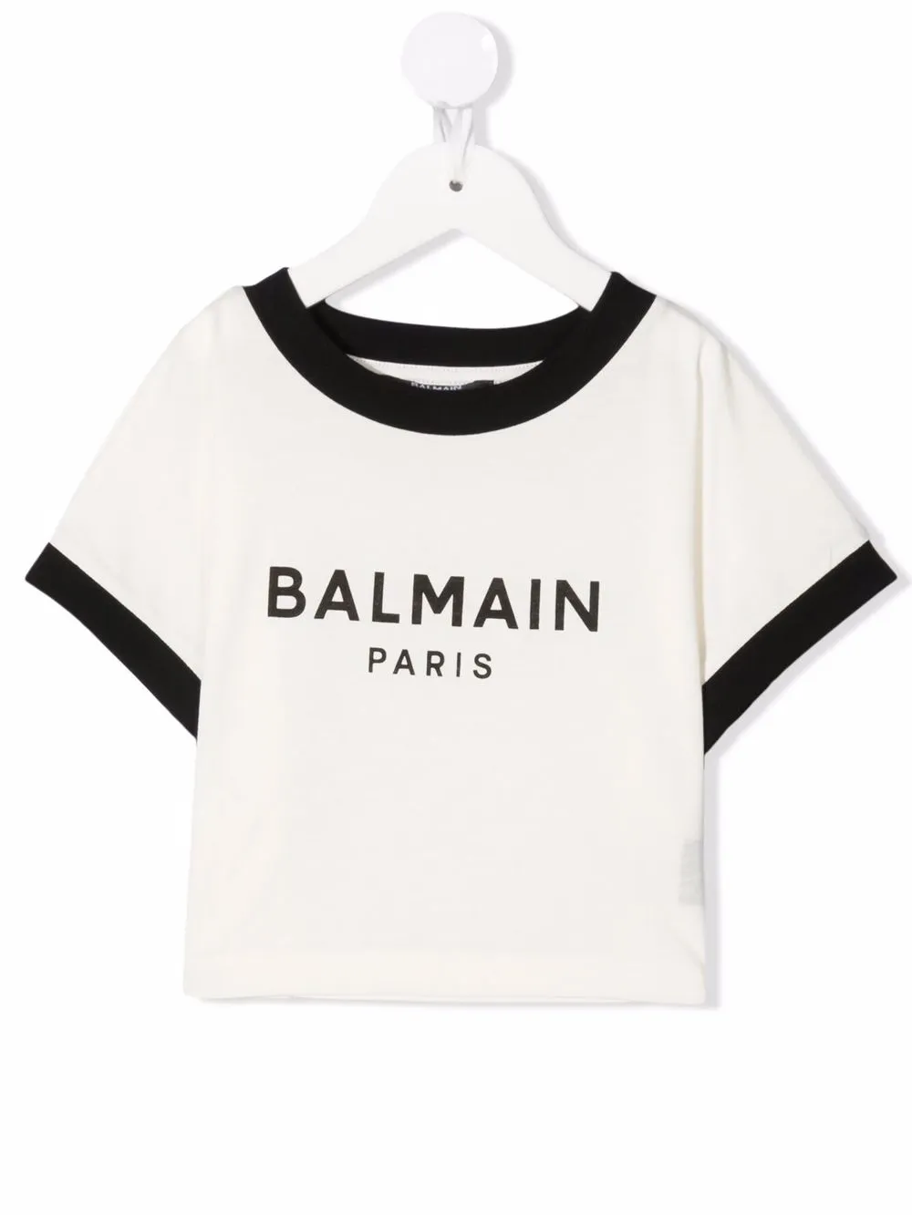 фото Balmain kids укороченная футболка с логотипом