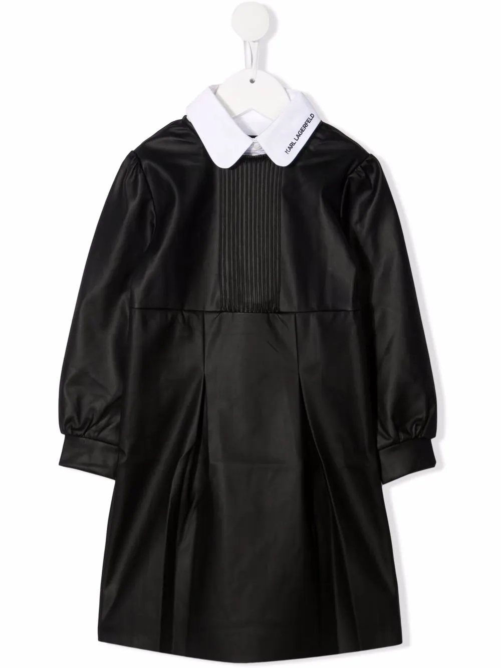 фото Karl lagerfeld kids платье-рубашка из искусственной кожи со складками