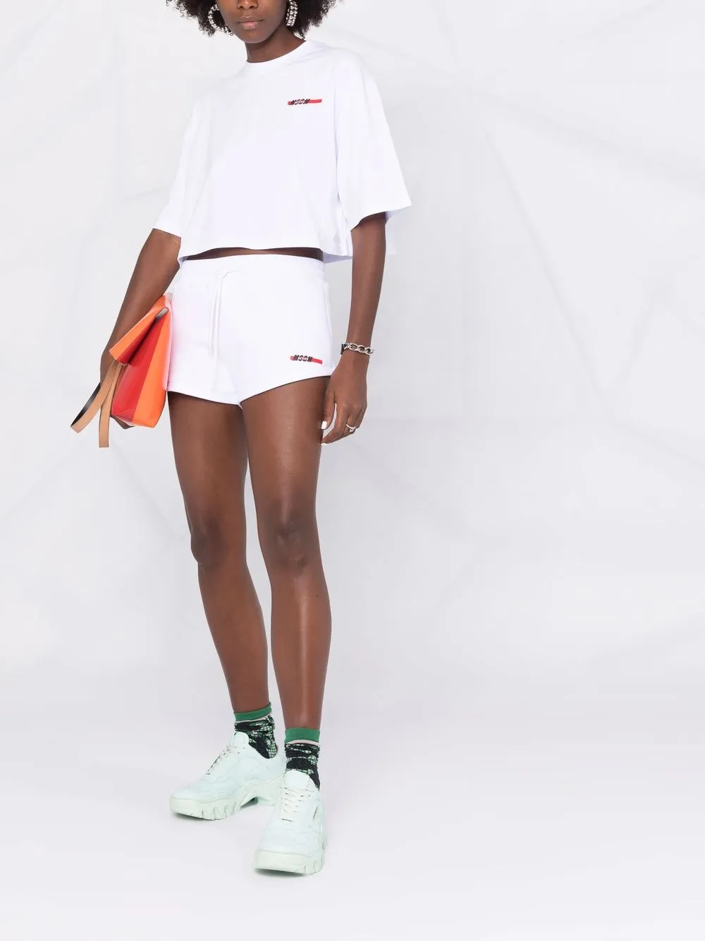 фото Msgm короткие шорты с кулиской и логотипом