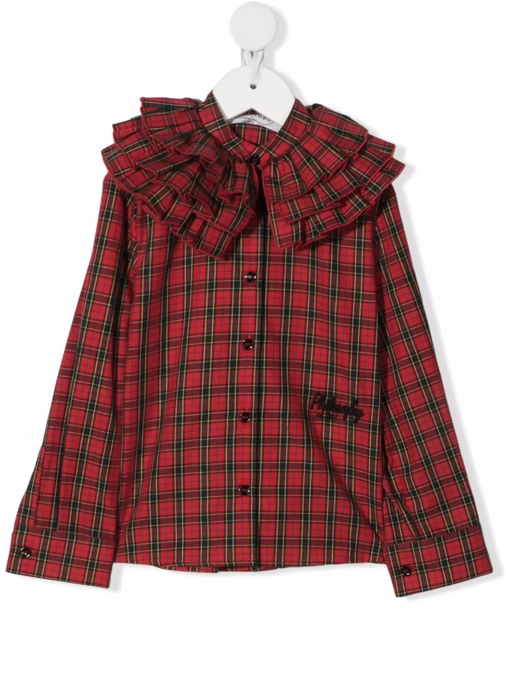 Philosophy Di Lorenzo Serafini Kids camisa con volantes en el cuello - Rojo