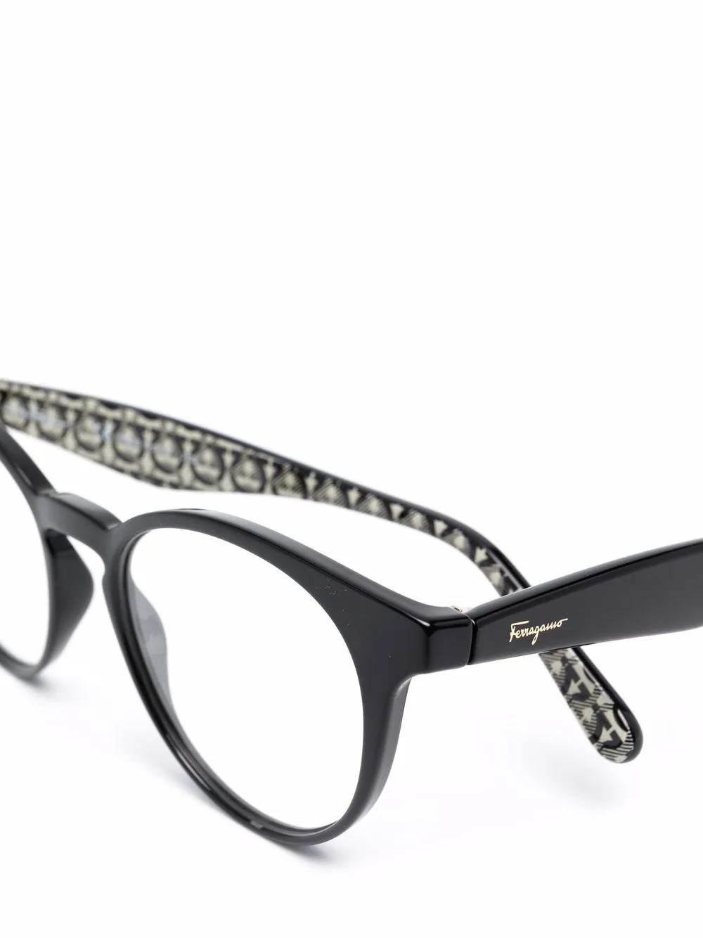 фото Salvatore ferragamo eyewear очки в круглой оправе с монограммой