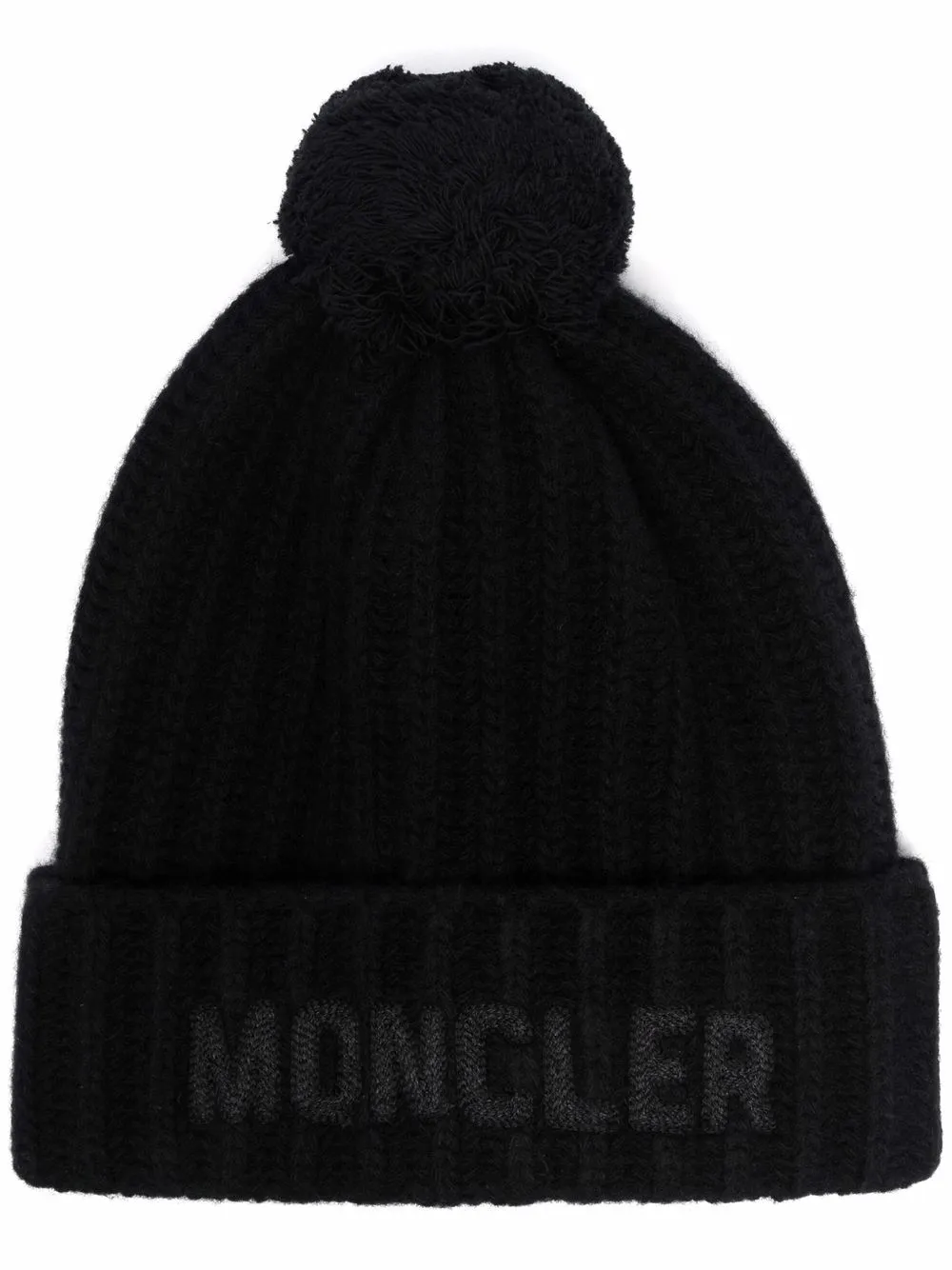 фото Moncler шерстяная шапка бини с помпоном
