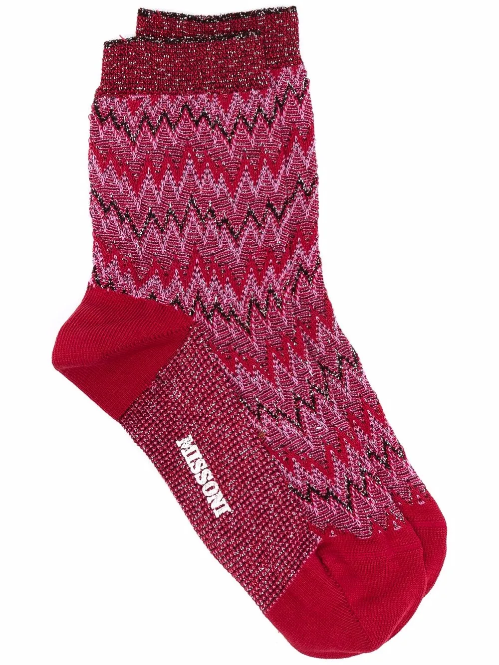 фото M missoni носки с эффектом металлик и узором зигзаг