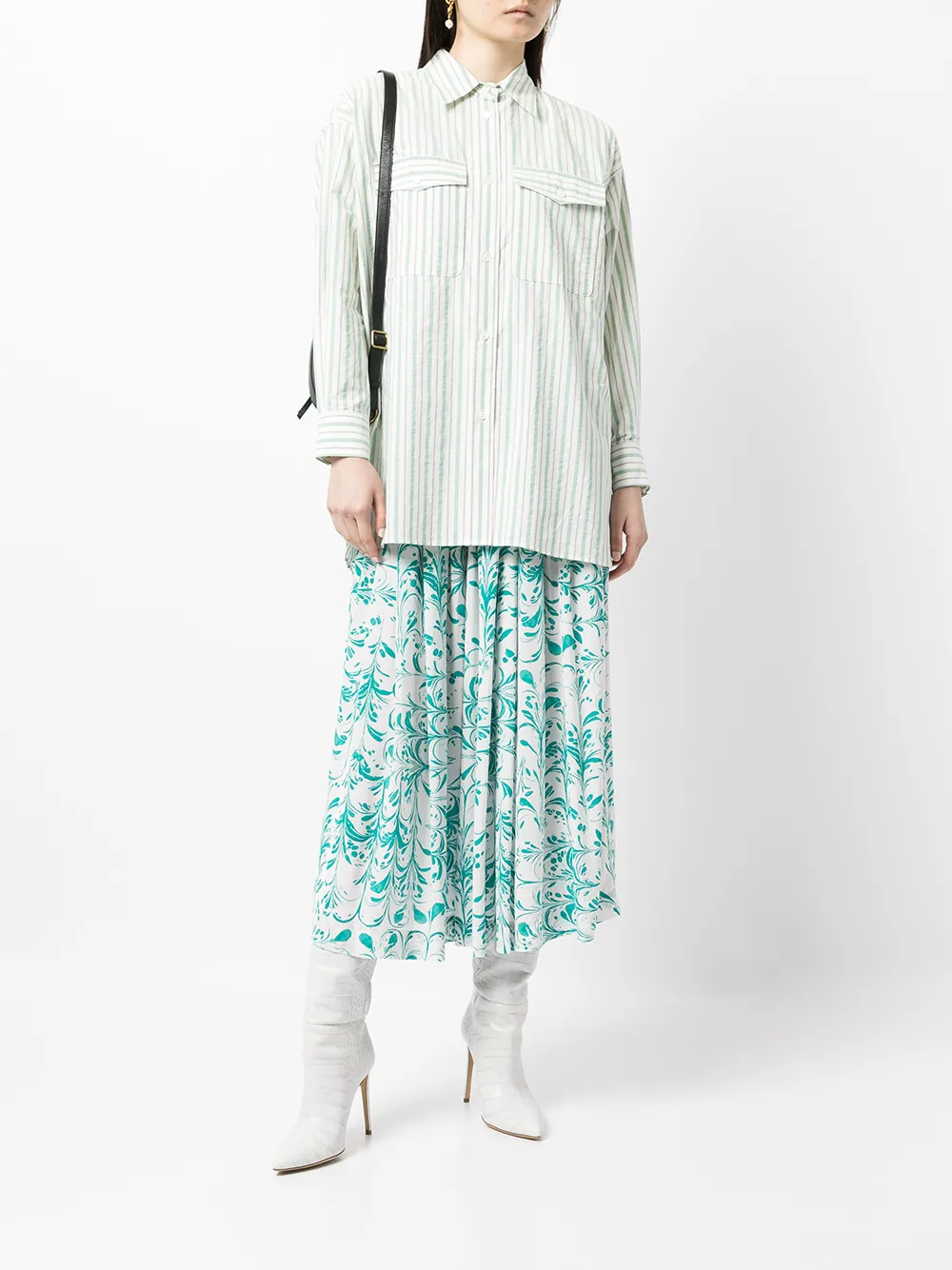 фото Isabel marant étoile рубашка ajady из органического хлопка в полоску