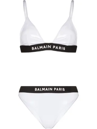 Balmain Logo Print Bikini Farfetch