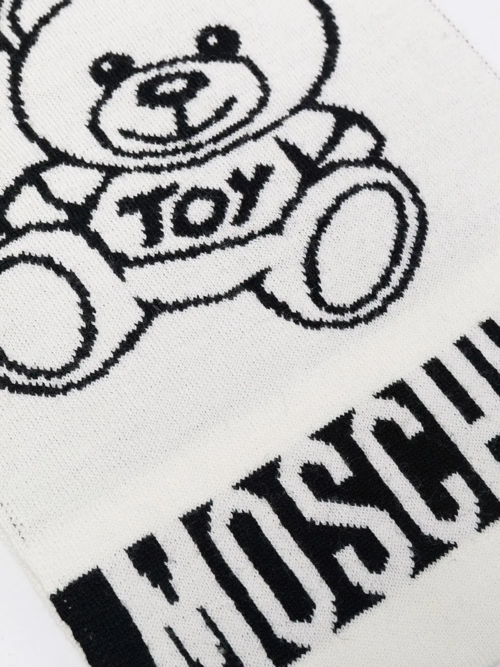 фото Moschino шарф вязки интарсия с принтом teddy bear