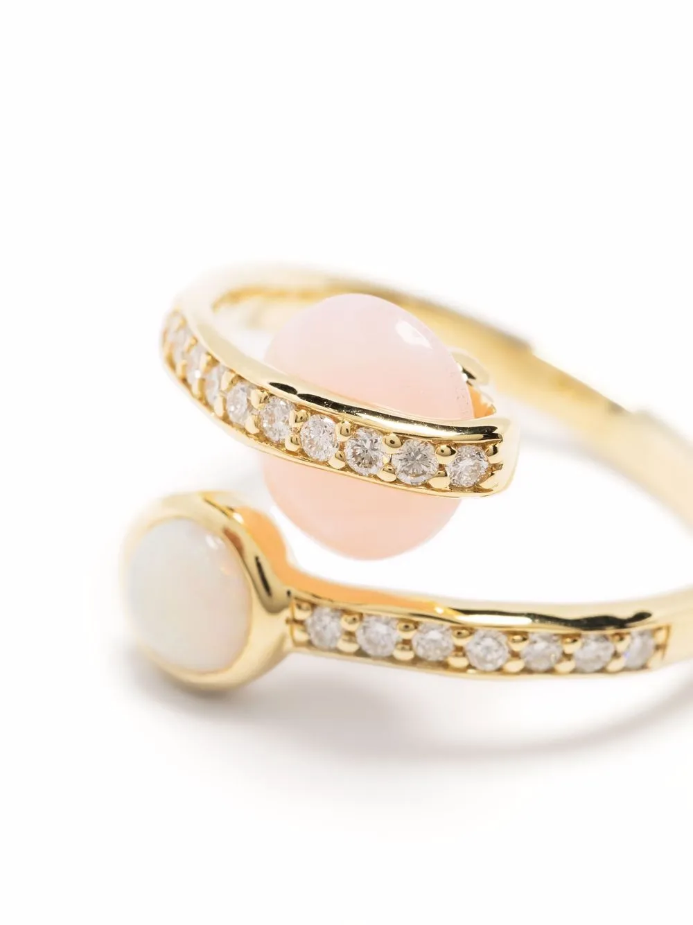 фото Pamela love кольцо comet bypass из желтого золота