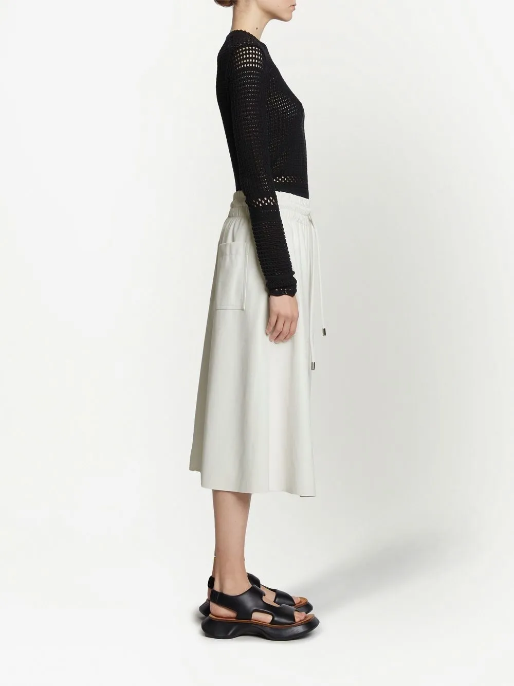 Proenza Schouler White Label Faux Leather Flared Skirt Farfetch