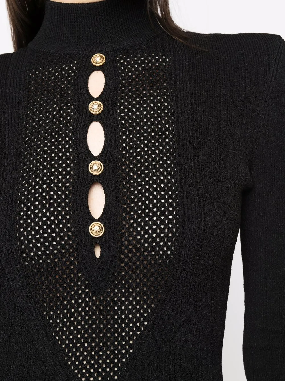 фото Balmain трикотажное платье с пуговицами