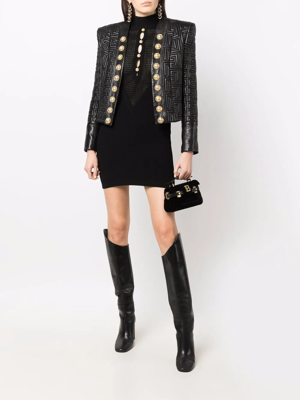 фото Balmain трикотажное платье с пуговицами
