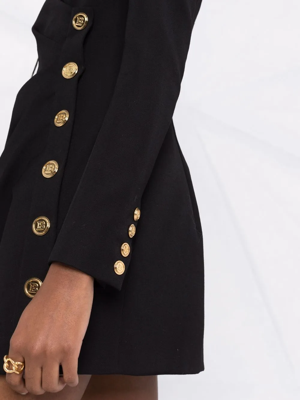 фото Balmain платье на пуговицах с драпировкой