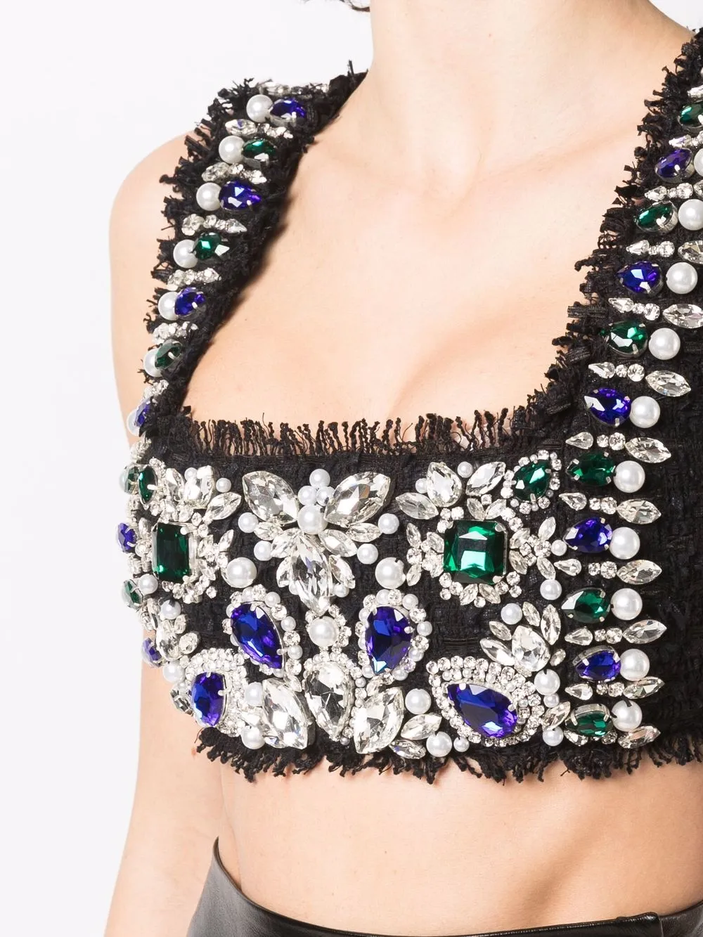 фото Balmain укороченный топ с кристаллами