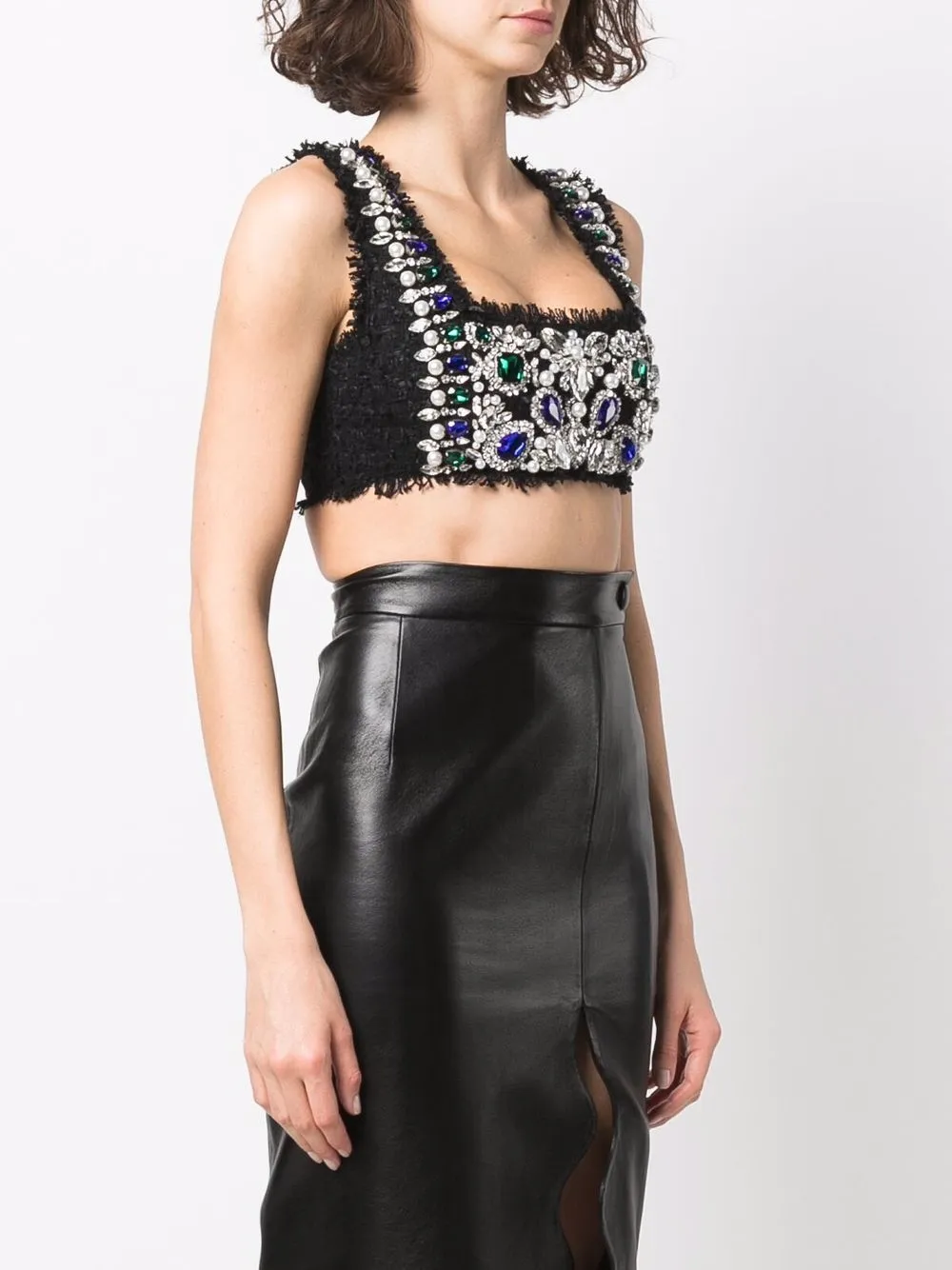 фото Balmain укороченный топ с кристаллами