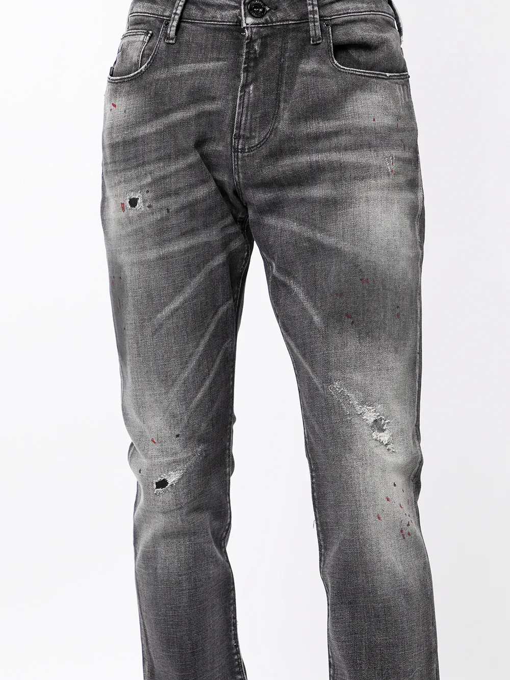 фото Emporio armani прямые джинсы с эффектом потертости