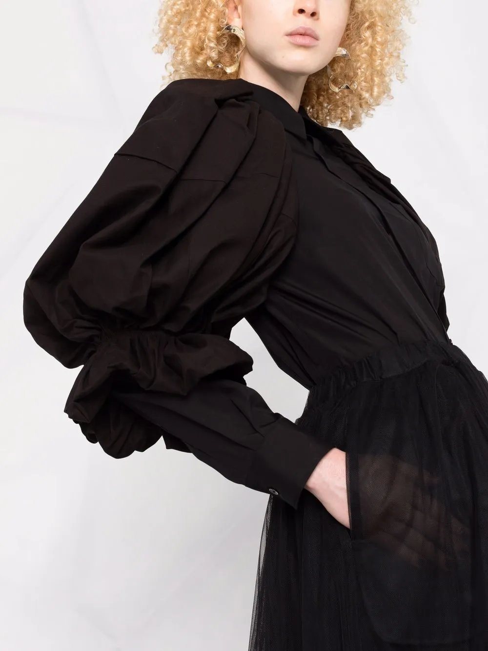 фото Comme des garçons рубашка с объемными рукавами