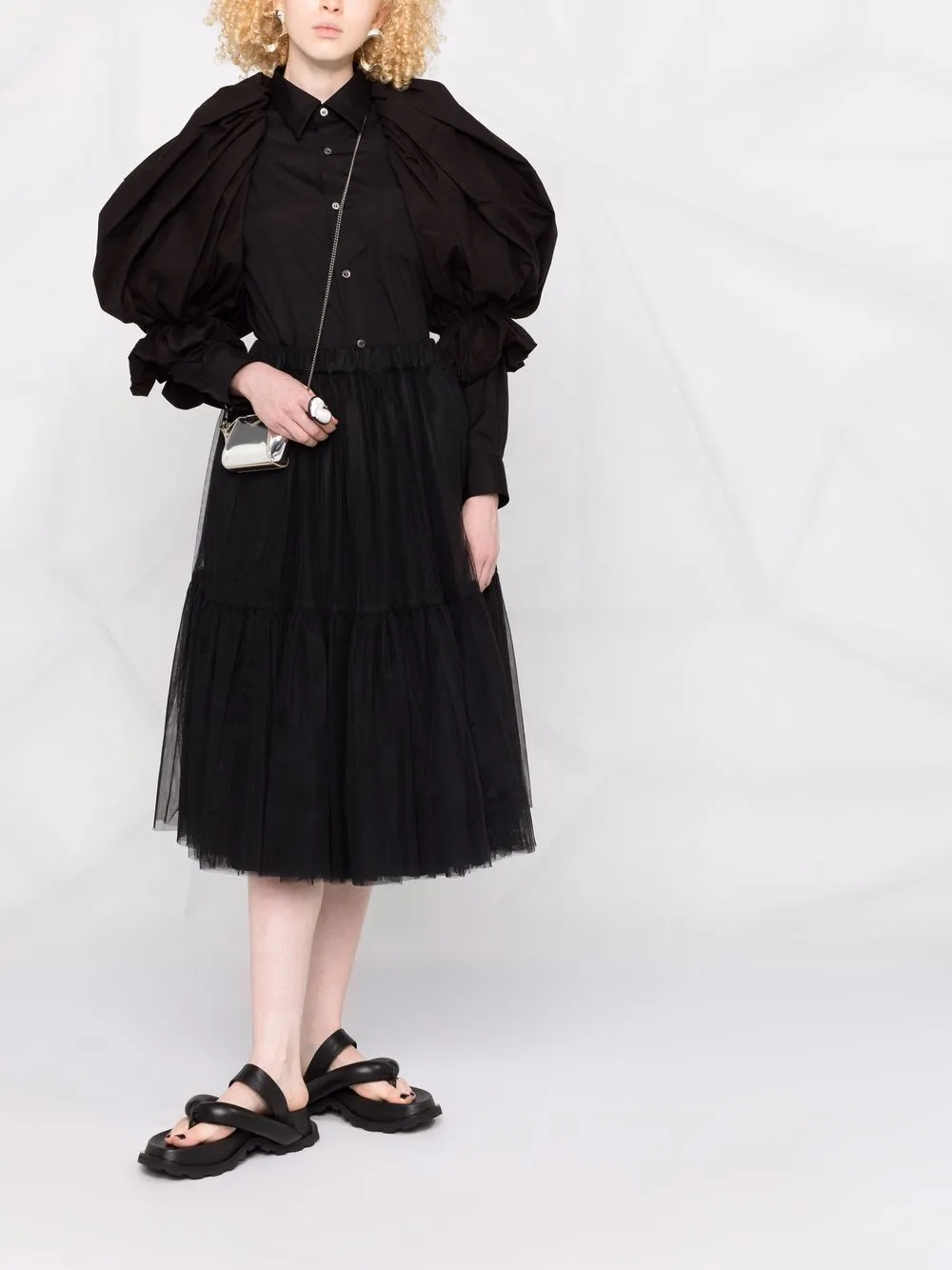 фото Comme des garçons рубашка с объемными рукавами