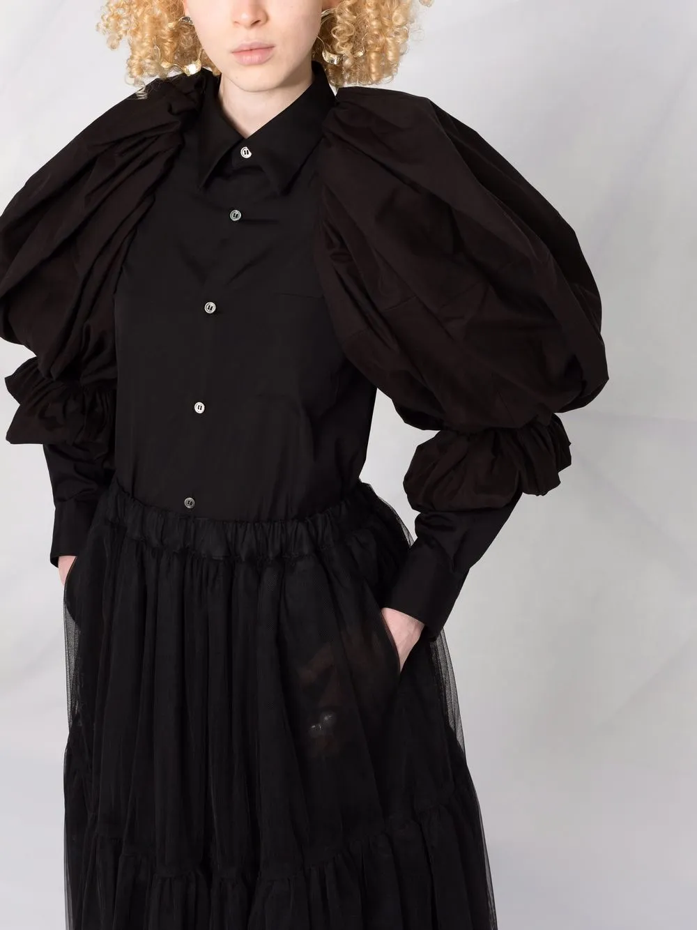 фото Comme des garçons рубашка с объемными рукавами