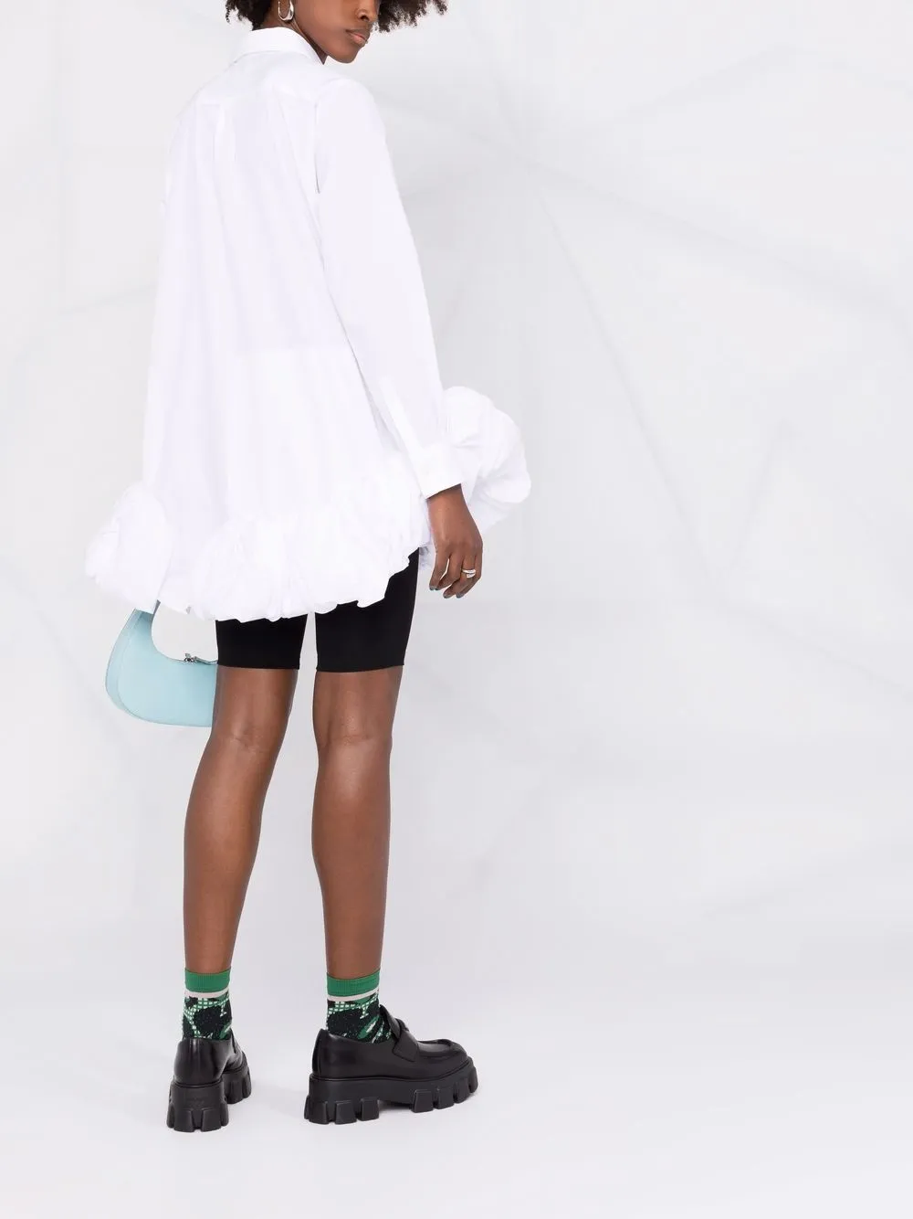 фото Comme des garçons рубашка асимметричного кроя с оборками