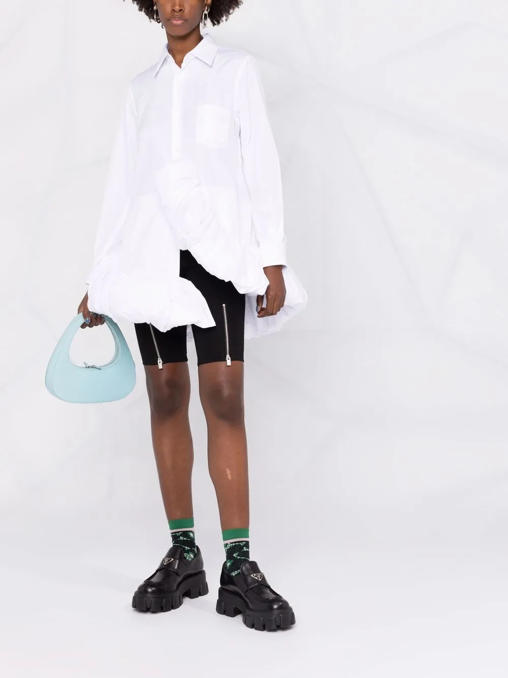 фото Comme des garçons рубашка асимметричного кроя с оборками