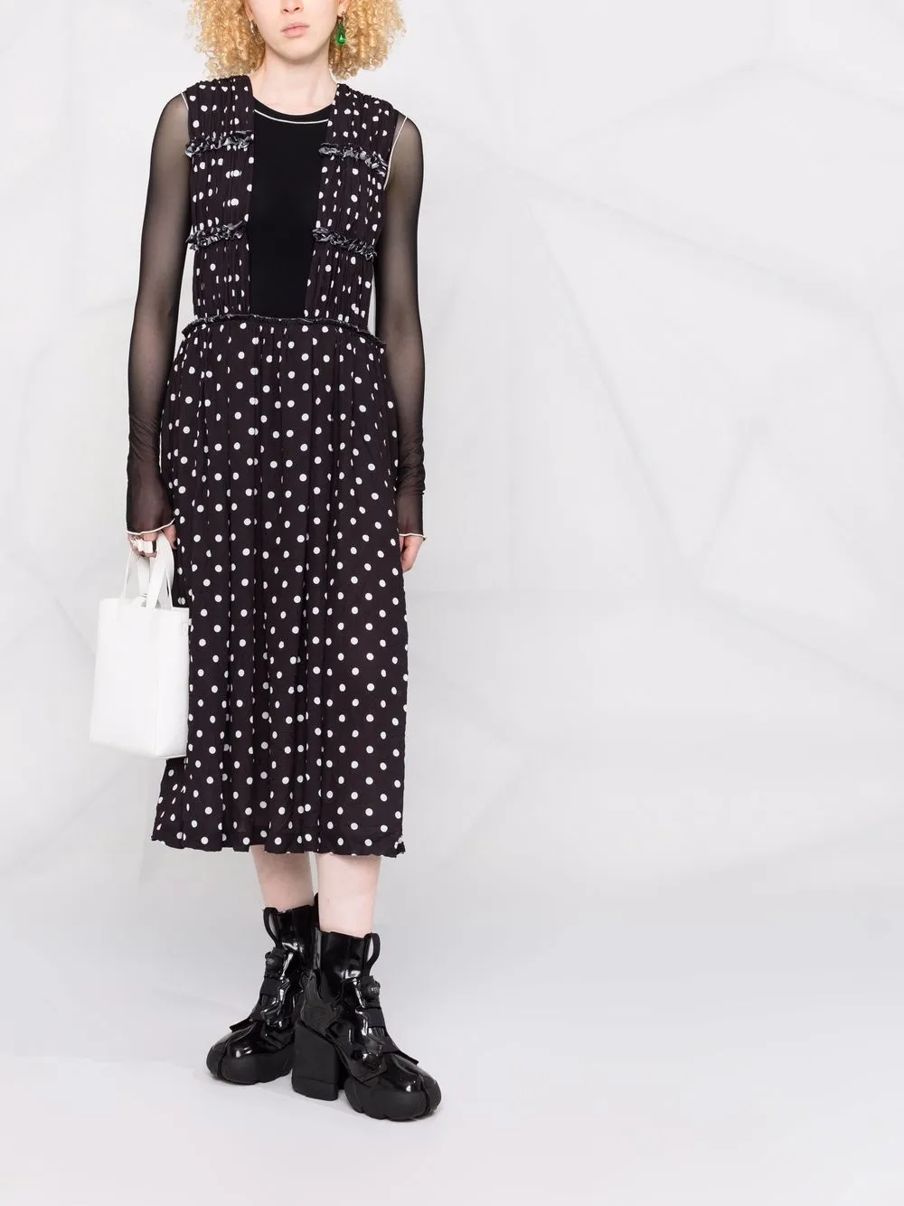 фото Comme des garçons comme des garçons платье миди в горох
