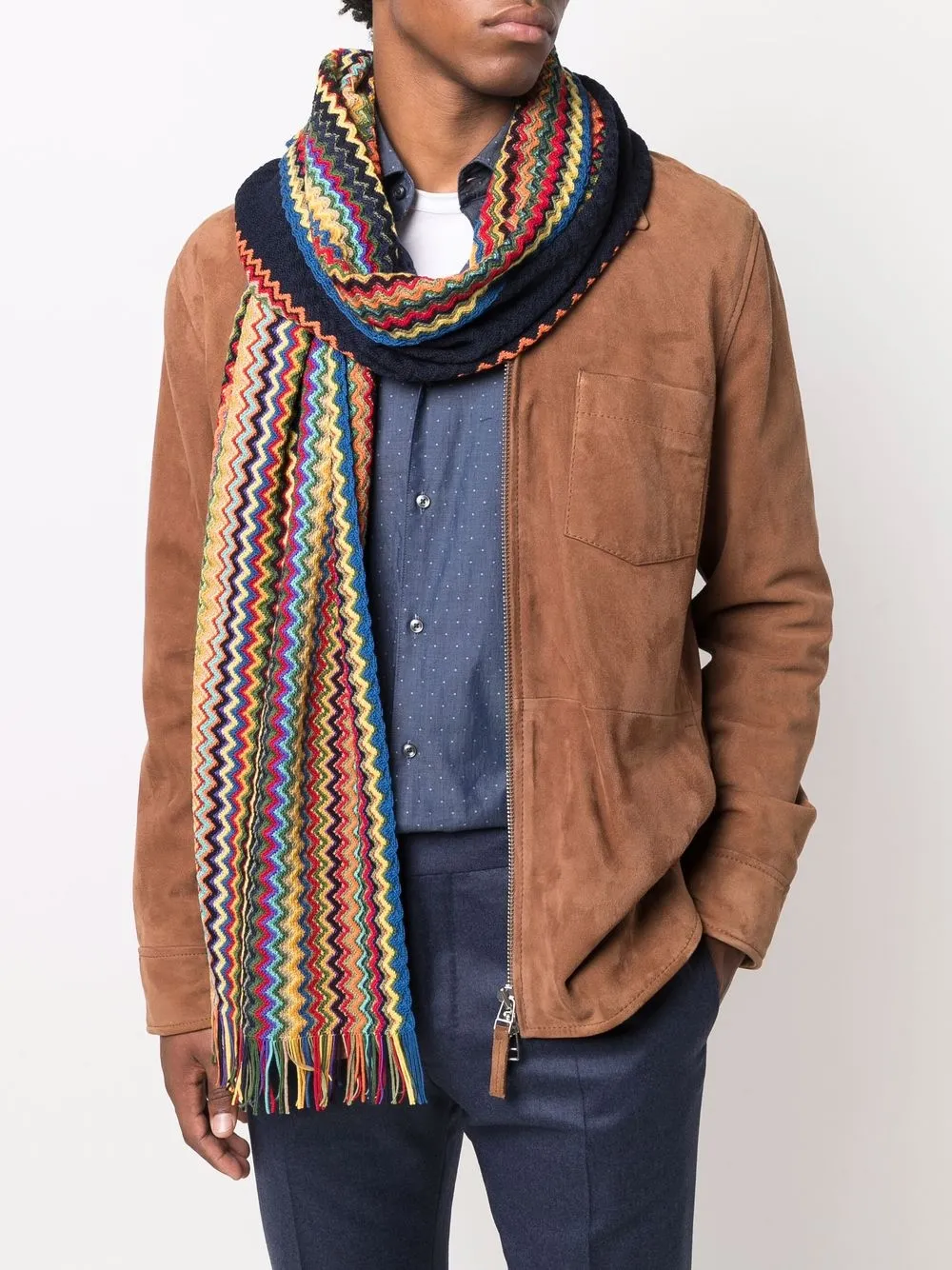 фото Missoni шерстяной шарф с узором зигзаг