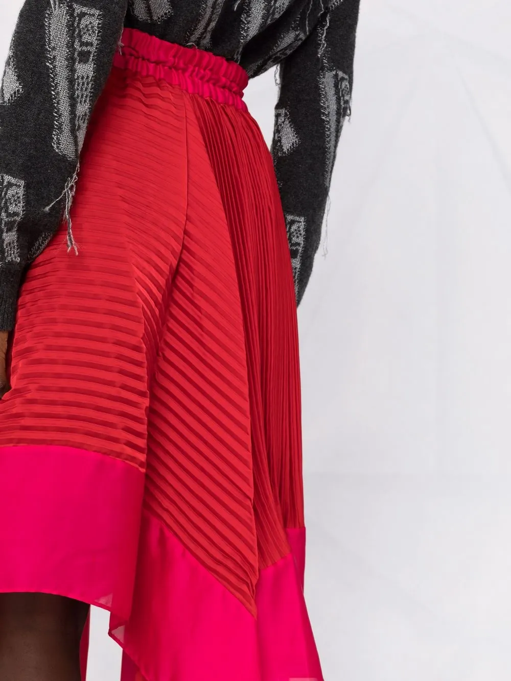 фото Sacai юбка миди с асимметричным подолом