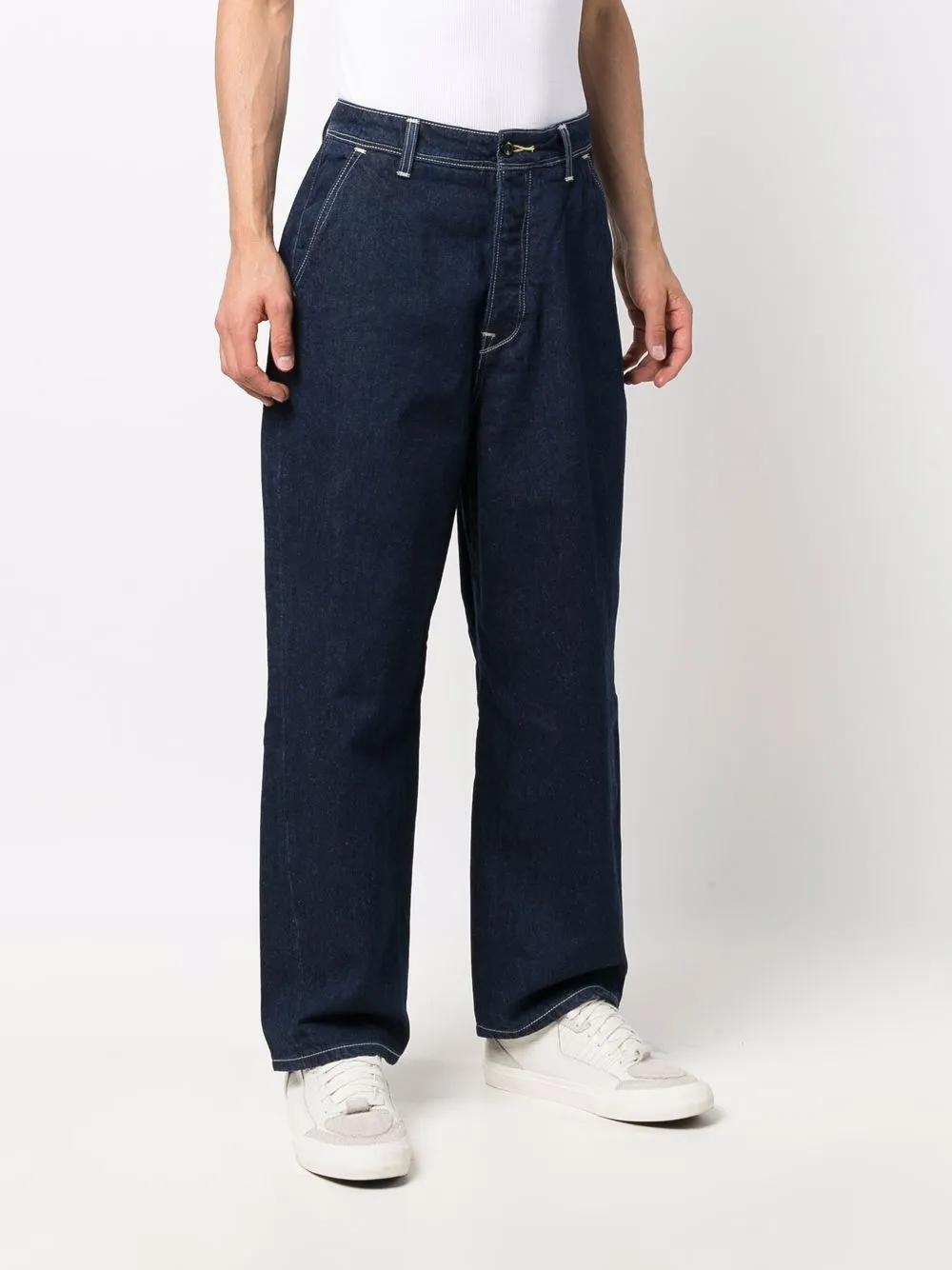 фото Levi's red прямые джинсы с контрастной строчкой