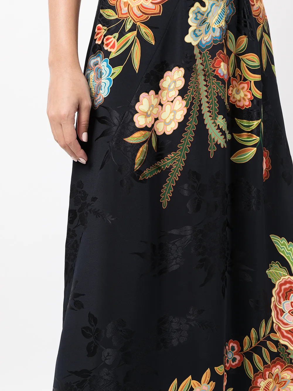 фото Etro шелковая юбка с цветочной вышивкой