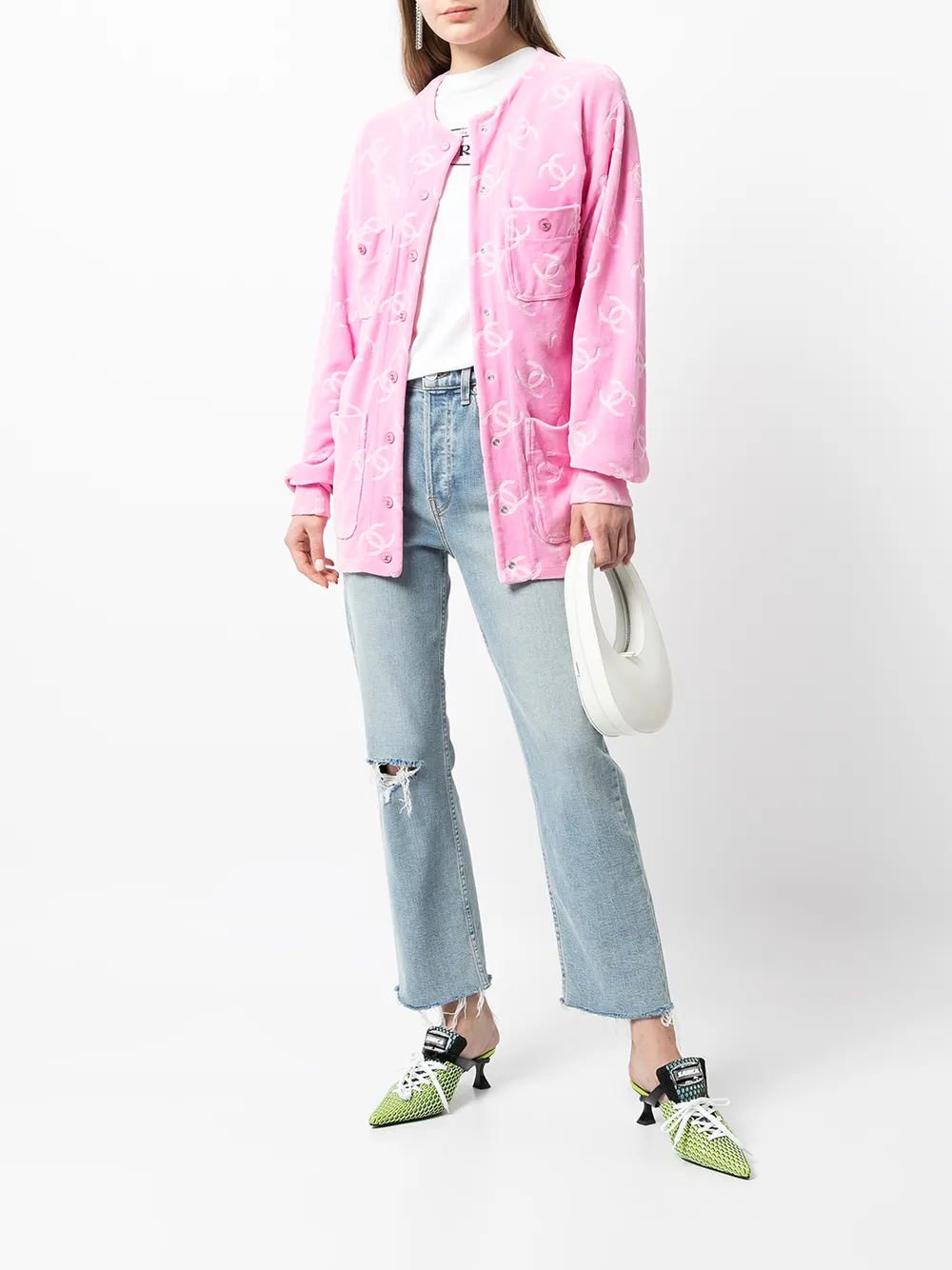 фото Chanel pre-owned рубашка 1990-х годов с логотипом