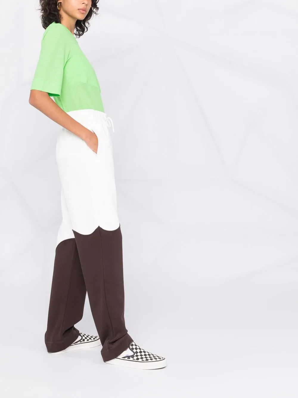 фото Ganni футболка из органического хлопка с вставкой