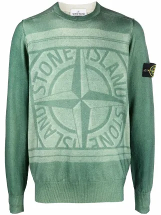 Stone Island Compass Motif Crew Neck Jumper Farfetch