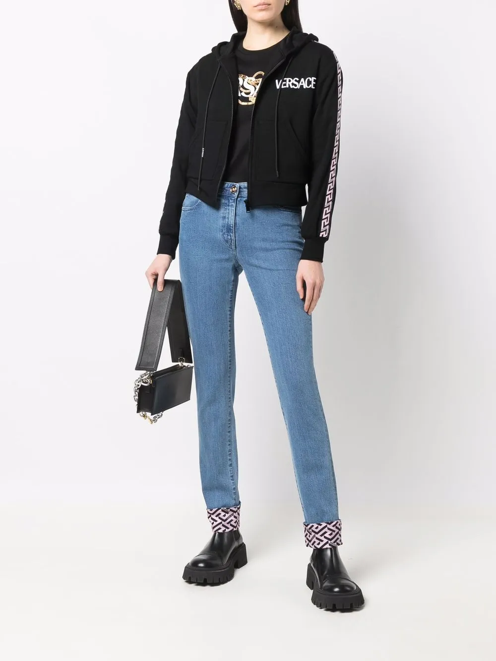 фото Versace худи с узором greca и логотипом