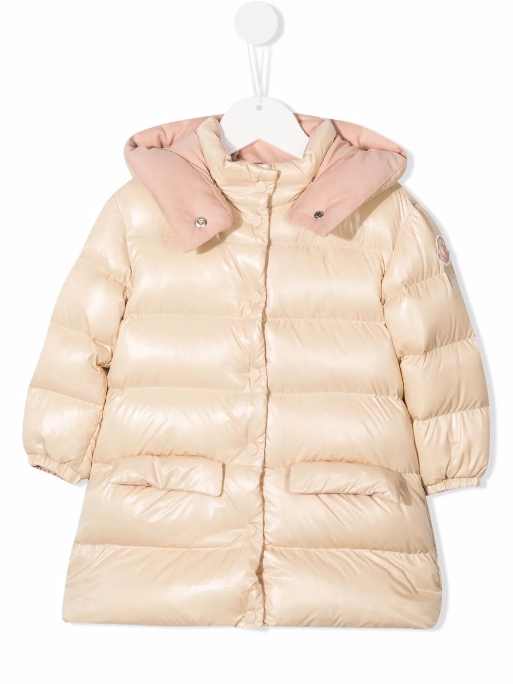 фото Moncler enfant пуховик с нашивкой-логотипом