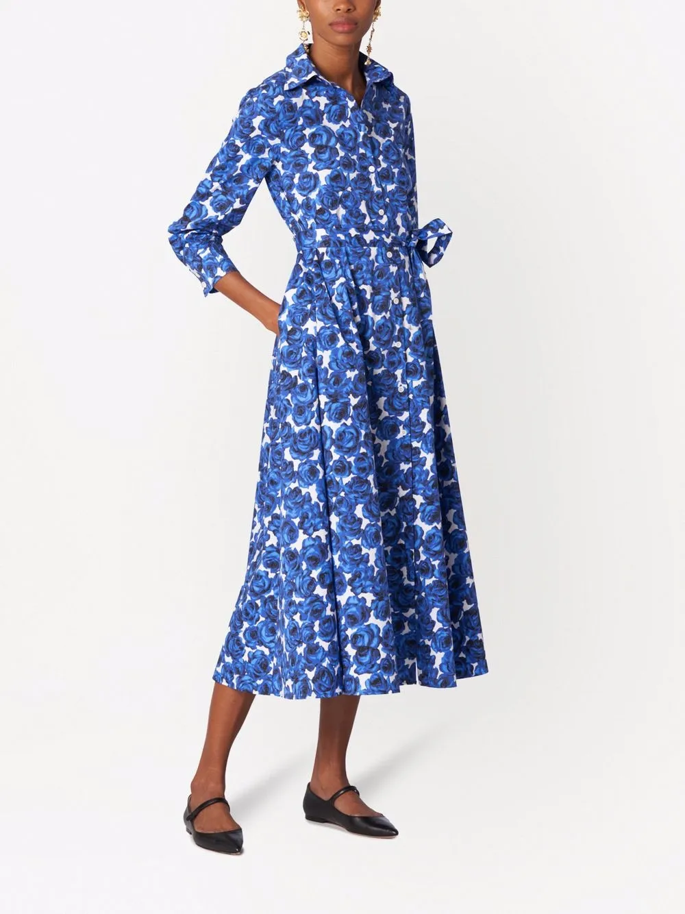 фото Carolina herrera платье-рубашка с цветочным принтом