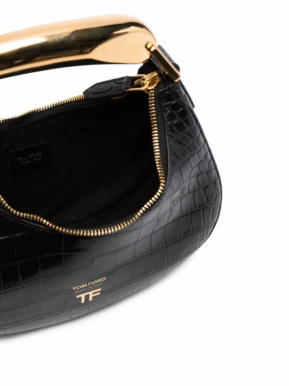 фото Tom ford сумка на плечо с тиснением под крокодила и цепочкой