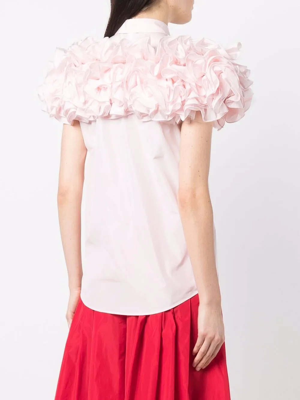 фото Giambattista valli рубашка с короткими рукавами и оборками