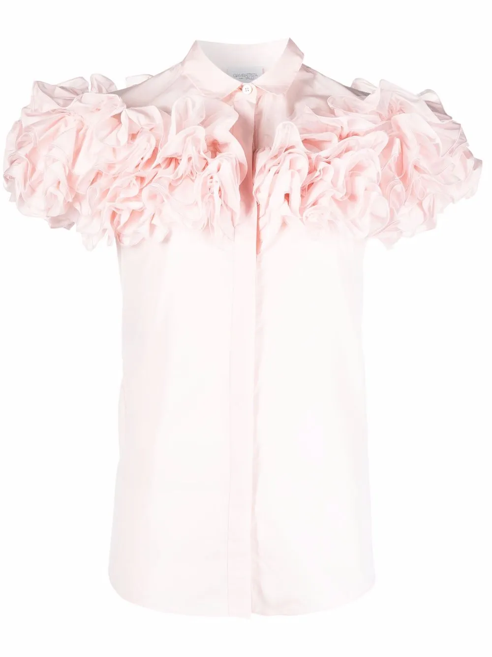 фото Giambattista valli рубашка с короткими рукавами и оборками