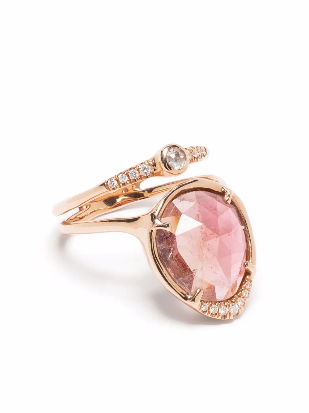 фото Sirciam кольцо sun & moon из розового золота с бриллиантами