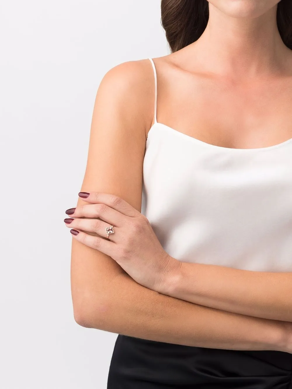 фото Sirciam кольцо love из розового золота с морганитом и бриллиантами