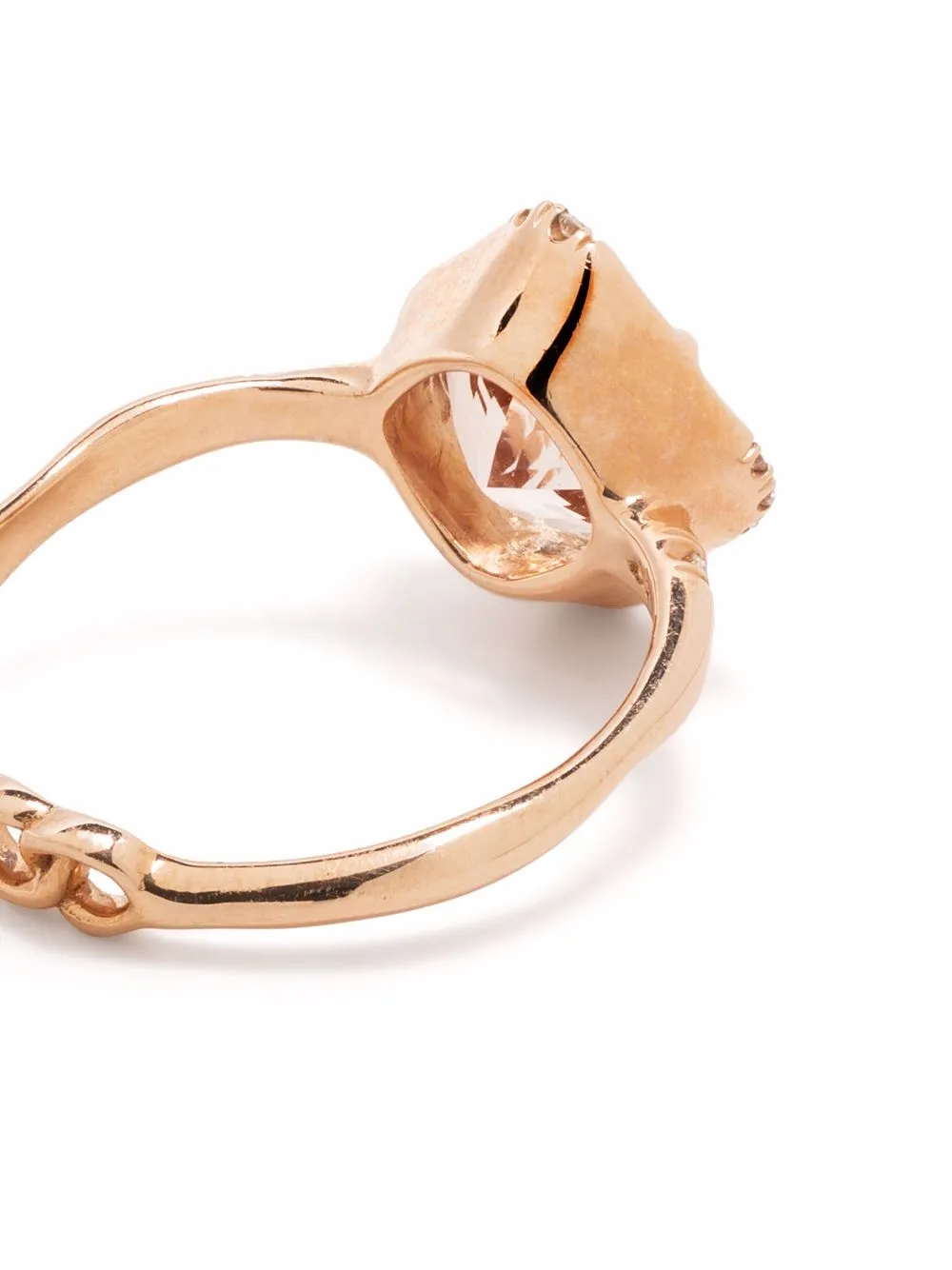 фото Sirciam кольцо love из розового золота с морганитом и бриллиантами