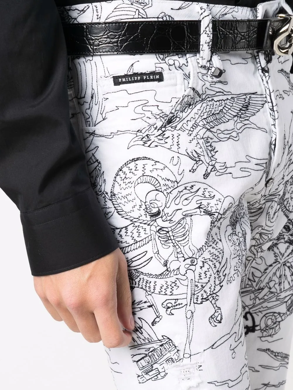 фото Philipp plein джинсы скинни с графичным принтом