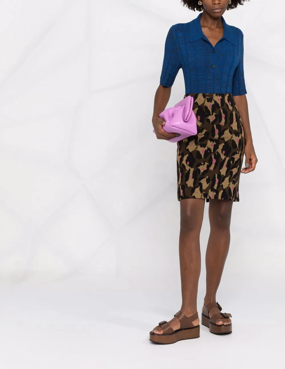 фото Dvf diane von furstenberg трикотажная юбка с леопардовым принтом