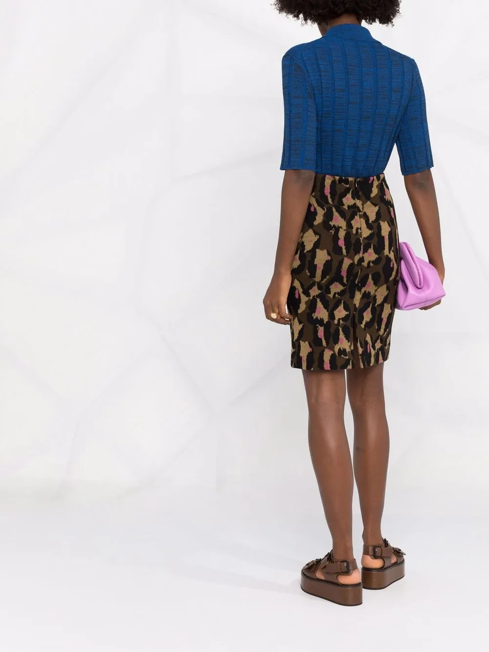 фото Dvf diane von furstenberg трикотажная юбка с леопардовым принтом